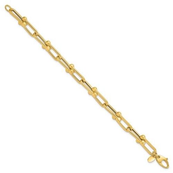 Leslie's 14K Gold Fancy Paper Clip Link Bracelet - Picture 4 of 8